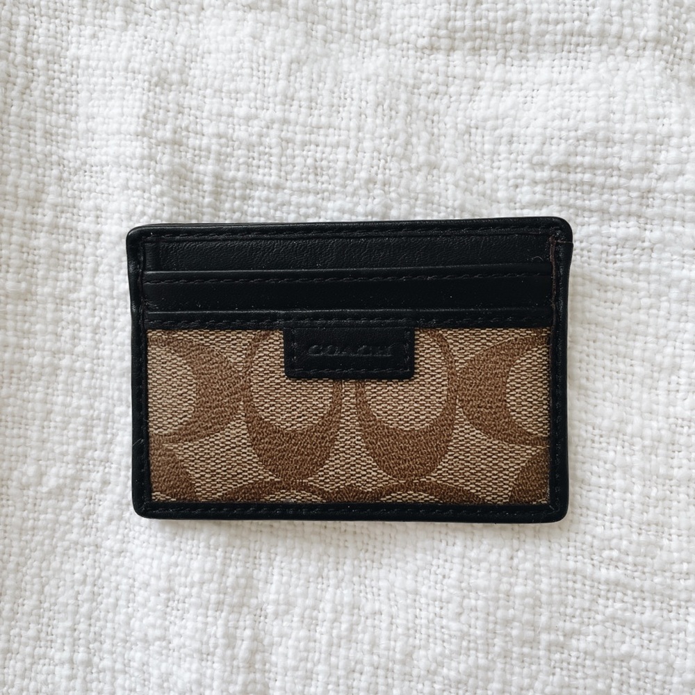 Coach leather card holder wallet